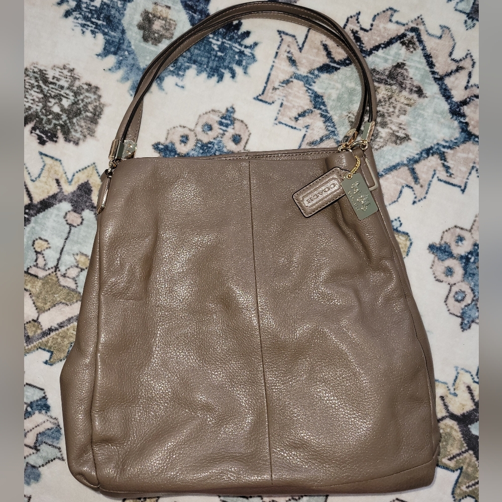 Coach Madison Phoebe Leather Shoulder Bag 26224 Taupe